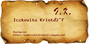 Iczkovits Kristóf névjegykártya