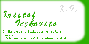 kristof iczkovits business card
